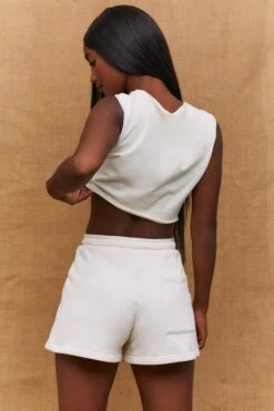 Pocket Jogger Shorts In Ivory -Core Fit Shop bt0195 6 process ivory shorts