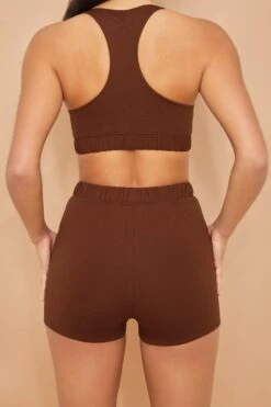 High Waisted Mini Shorts In Brown 11 High Waisted Mini Shorts In Brown -Core Fit Shop bt0227 5 wind down brown short 1
