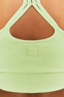 Feel Your Power Ribbed Racer Crop Top In Lime 15 Feel Your Power Ribbed Racer Crop Top In Lime -Core Fit Shop bt0302 bt0304 7 energise lime ribbed drawstring leggings feel your power ribbed cross strap crop top 2