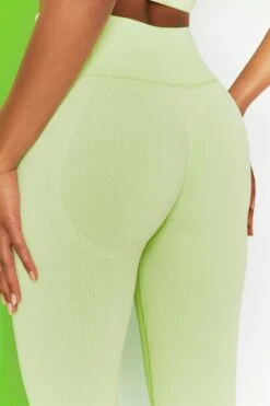 Energise Ribbed Tie Front Full Length Leggings In Lime -Core Fit Shop bt0302 bt0304 9 energise lime ribbed drawstring leggings feel your power ribbed cross strap crop top