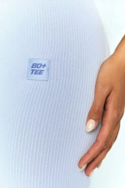 Ribbed Tie Front Cycling Shorts In Cool Blue 11 Ribbed Tie Front Cycling Shorts In Cool Blue -Core Fit Shop bt0305 bt0318 9 miles ahead cool blue ribbed sleeveless turtle neck draw string crop top long distance ribbed draw string shorts 3