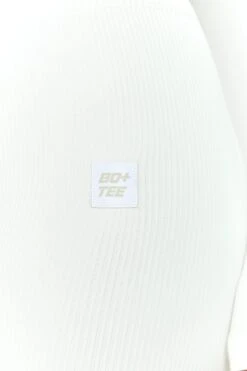 Ribbed Tie Front Cycling Shorts In White -Core Fit Shop bt0306 bt0318 9 time check long distance white long sleeved strap crop top ribbed draw string shorts 2