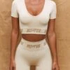 Seamless Contour Mini Shorts In Sand -Core Fit Shop bt0314 bt0317 4 engage sand seamless v neck short sleeve crop top command seamless high waisted cycle shorts 1
