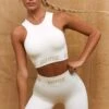 Seamless Contour Cycling Shorts In Ivory 1 Seamless Contour Cycling Shorts In Ivory -Core Fit Shop bt0315 bt0316 3 change ivory seamless high neck racer crop top lean seamless high waisted cycle shorts