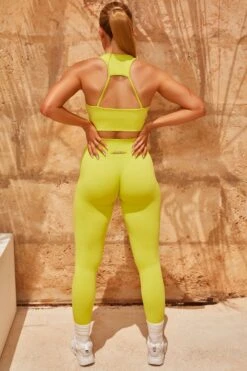 Intensity Seamless Ribbed V Waist Leggings In Green -Core Fit Shop bt0324 bt0342 8 intensity accelerate green racer back sports bra contour leggings set 1 1