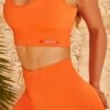 Seamless Ribbed Biker Shorts In Deep Orange -Core Fit Shop bt0340 bt0322 10 amplify deep orange crop top bicycle shorts