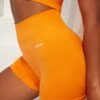 Curved Waist Seamless Mini Shorts In Orange 1 Curved Waist Seamless Mini Shorts In Orange -Core Fit Shop bt0361 bt0366 6 gradient flash orange scru ortswear set