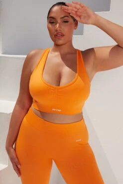 Cross Back Strap Sports Bra In Orange 24 Cross Back Strap Sports Bra In Orange -Core Fit Shop bt0364 bt0365 14 surge orange leggings beam light crop top