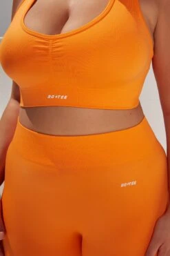 Cross Back Strap Sports Bra In Orange 21 Cross Back Strap Sports Bra In Orange -Core Fit Shop bt0364 bt0365 16 surge orange leggings beam light crop top