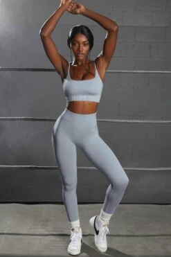 Surge Curved Waist Seamless Leggings In Light Blue