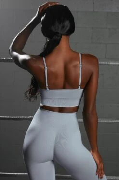 Surge Curved Waist Seamless Leggings In Light Blue -Core Fit Shop bt0365 bt0370 6 surge awaken light blue strappy crop top high waist leggings seamless