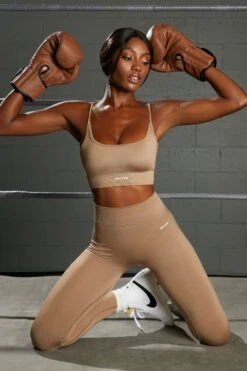 Surge Curved Waist Seamless Leggings In Brown 18 Surge Curved Waist Seamless Leggings In Brown -Core Fit Shop bt0370 bt0365 9 surge brown leggings awaken crop top