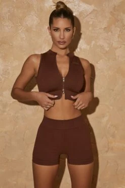 Seamless Mini Shorts In Warm Brown -Core Fit Shop bt0382 bt0425 7 high energy definition 4