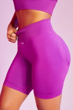 Seamless High Waist Biker Shorts In Purple -Core Fit Shop bt0383 bt0385 12 circuit change the game purple high