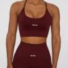 Circuit Sports Bra In Deep Red 2 Circuit Sports Bra In Deep Red -Core Fit Shop bt0383 bt0386 7 deep red seamless sports bra leggings set