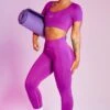 Leggings In Purple -Core Fit Shop bt0386 bt0375 2 superset mindset purple scoop neck