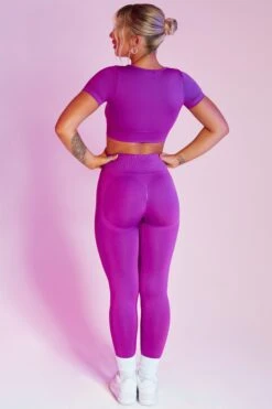 Leggings In Purple -Core Fit Shop bt0386 bt0375 5 superset mindset purple scoop neck