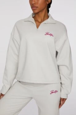 High Neck Sweater In Grey 10 High Neck Sweater In Grey -Core Fit Shop bt0401 2 uplifting grey high neck half zip sweater