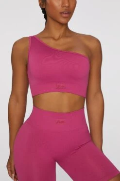 Asymmetric Crop Top In Dark Pink -Core Fit Shop bt0408 1 empowered dark pink asymetric crop top
