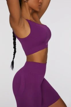 Asymmetric Crop Top In Dark Purple 10 Asymmetric Crop Top In Dark Purple -Core Fit Shop bt0408 2 empowered deep purple asymetric crop top