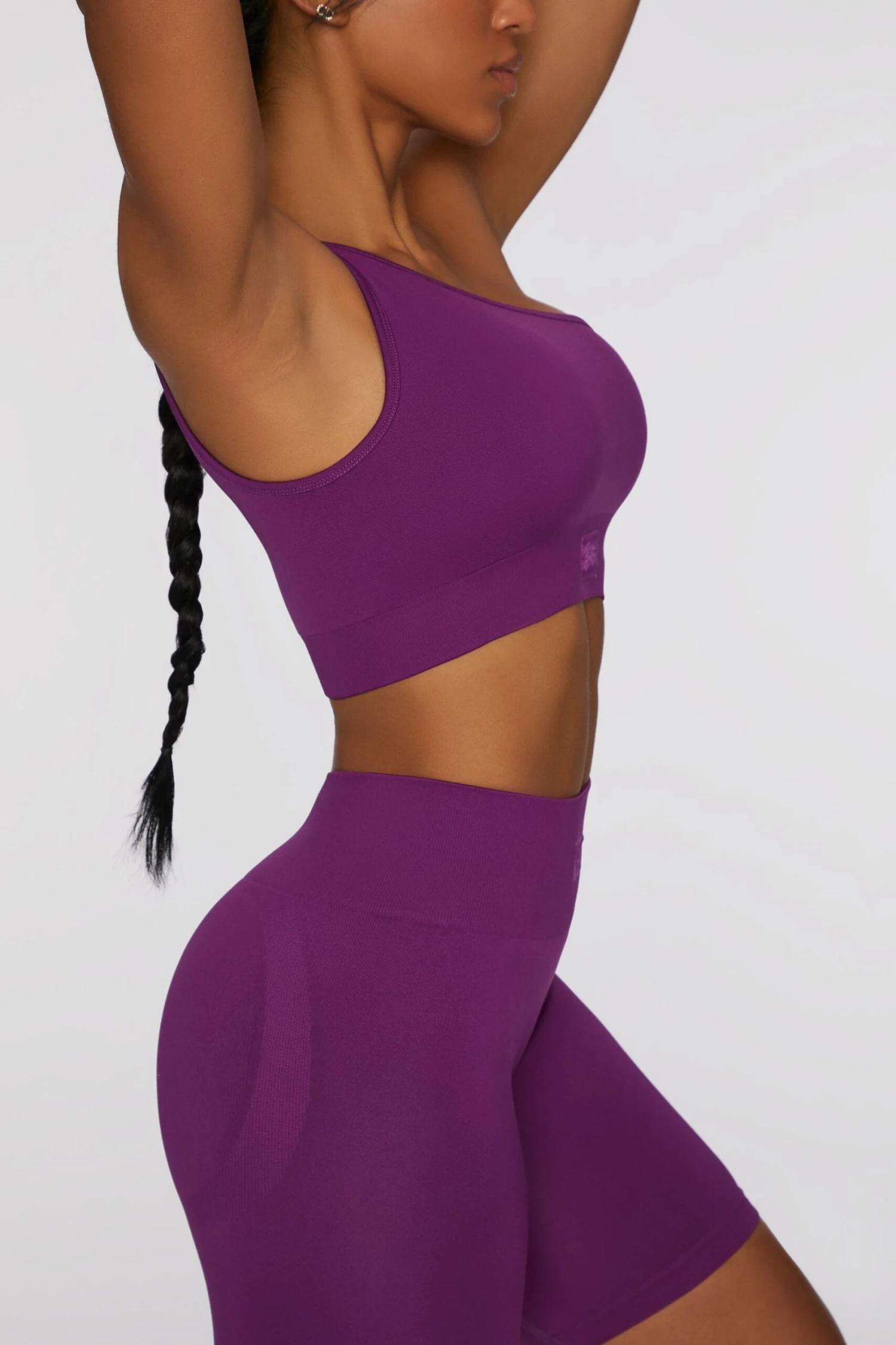 Asymmetric Crop Top In Dark Purple 6 Asymmetric Crop Top In Dark Purple - Image 4