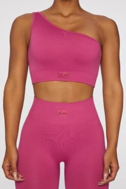 Asymmetric Crop Top In Dark Pink -Core Fit Shop bt0408 5 empowered dark pink asymetric crop top