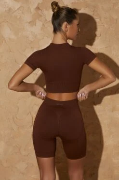 Biker Shorts In Warm Brown 10 Biker Shorts In Warm Brown -Core Fit Shop bt0428 bt0426 5 wont quit warm brown cycling shorts activation double zip crop top