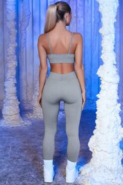 Strappy Sports Bra In Grey 21 Strappy Sports Bra In Grey -Core Fit Shop bt0431 bt0434 10 optimum off piste grey sports bra leggings set