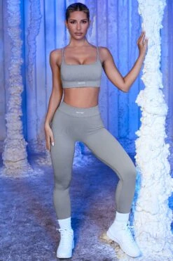 Strappy Sports Bra In Grey 16 Strappy Sports Bra In Grey -Core Fit Shop bt0431 bt0434 3 optimum off piste grey sports bra leggings set