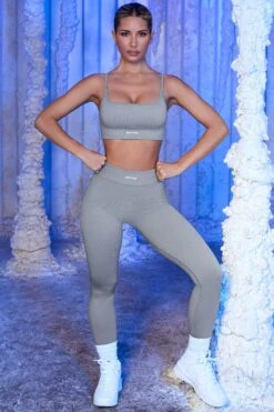 Strappy Sports Bra In Grey 20 Strappy Sports Bra In Grey -Core Fit Shop bt0431 bt0434 4 optimum off piste grey sports bra leggings set