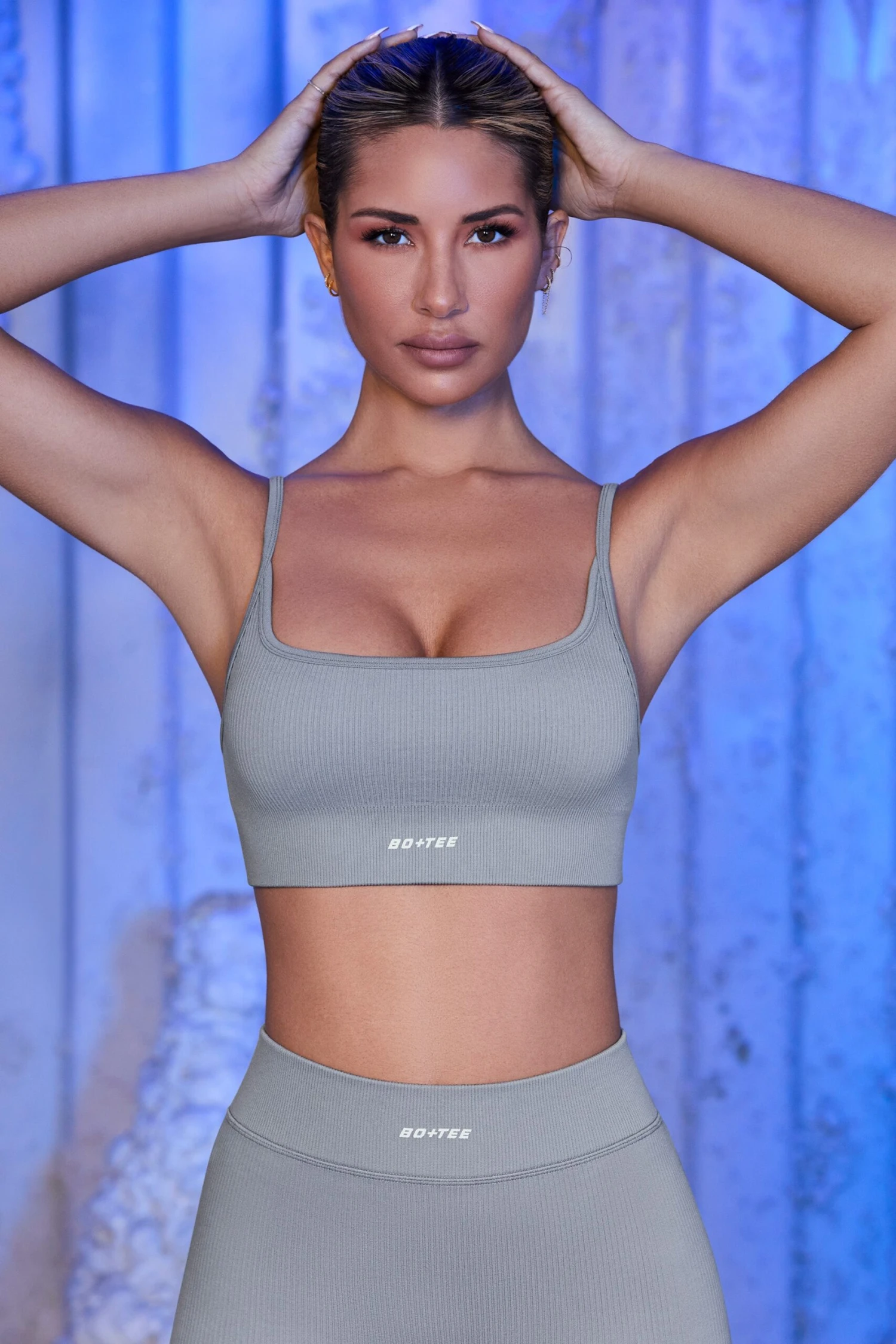 Strappy Sports Bra In Grey 3 Strappy Sports Bra In Grey