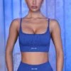 Strappy Sports Bra In Blue -Core Fit Shop bt0431 bt0434 8 optimum off piste blue sports bra leggings set