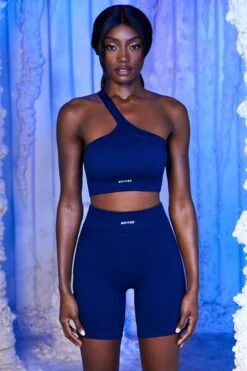 Ribbed Biker Shorts In Navy 23 Ribbed Biker Shorts In Navy -Core Fit Shop bt0432 bt0436 12 on the rink new peaks navy one strap crop top ribbed biker short 1