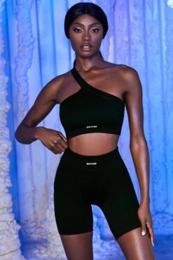 Ribbed Biker Shorts In Black -Core Fit Shop bt0432 bt0436 13 new peaks black one strap crop top ribbed biker short 1