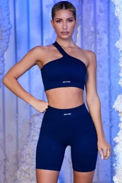 Ribbed Biker Shorts In Navy 22 Ribbed Biker Shorts In Navy -Core Fit Shop bt0432 bt0436 2 on the rink new peaks navy one strap crop top ribbed biker short 1 1