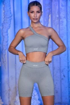 Ribbed Biker Shorts In Grey -Core Fit Shop bt0432 bt0436 3 on the rink grey new peaks cycling shorts 1