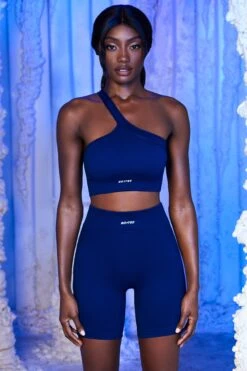 Ribbed Biker Shorts In Navy 16 Ribbed Biker Shorts In Navy -Core Fit Shop navy 24 1 1