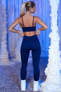 Seamless Full Length Leggings In Navy 12 Seamless Full Length Leggings In Navy -Core Fit Shop navy 3 3