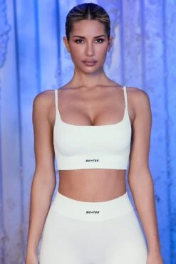 Strappy Sports Bra In White -Core Fit Shop white 9 1